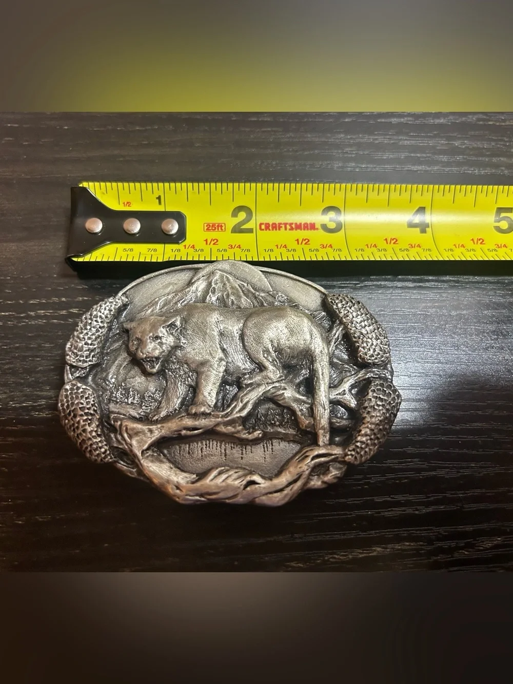 Mountain Lion Cougar Felis F Conqueror Puma Vintage 1981 Bergamot Belt Buckle